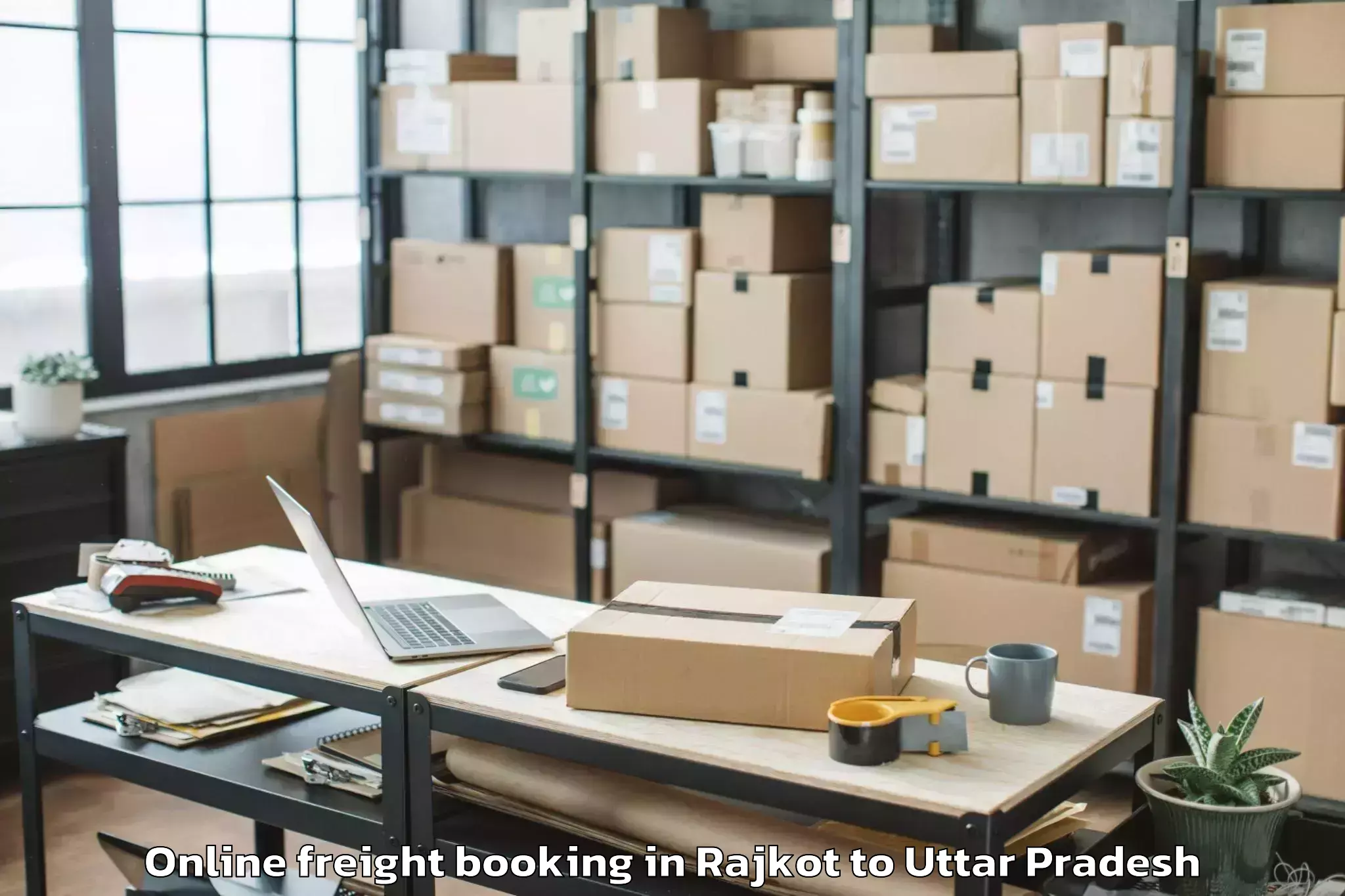 Book Rajkot to Chandadih Online Freight Booking